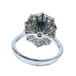 Bague Marguerite en or blanc, saphir et diamants - Castafiore