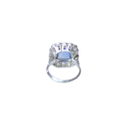 Bague Marguerite en or blanc, saphir, et diamants - Castafiore