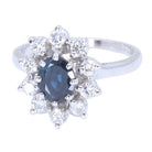 Bague marguerite en or blanc, saphir et diamants - Castafiore