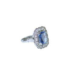Bague Marguerite en or blanc, saphir, et diamants - Castafiore