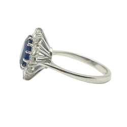 Bague Marguerite en or blanc, saphir et diamants - Castafiore