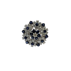 Bague Marguerite en or blanc, saphirs et diamants - Castafiore