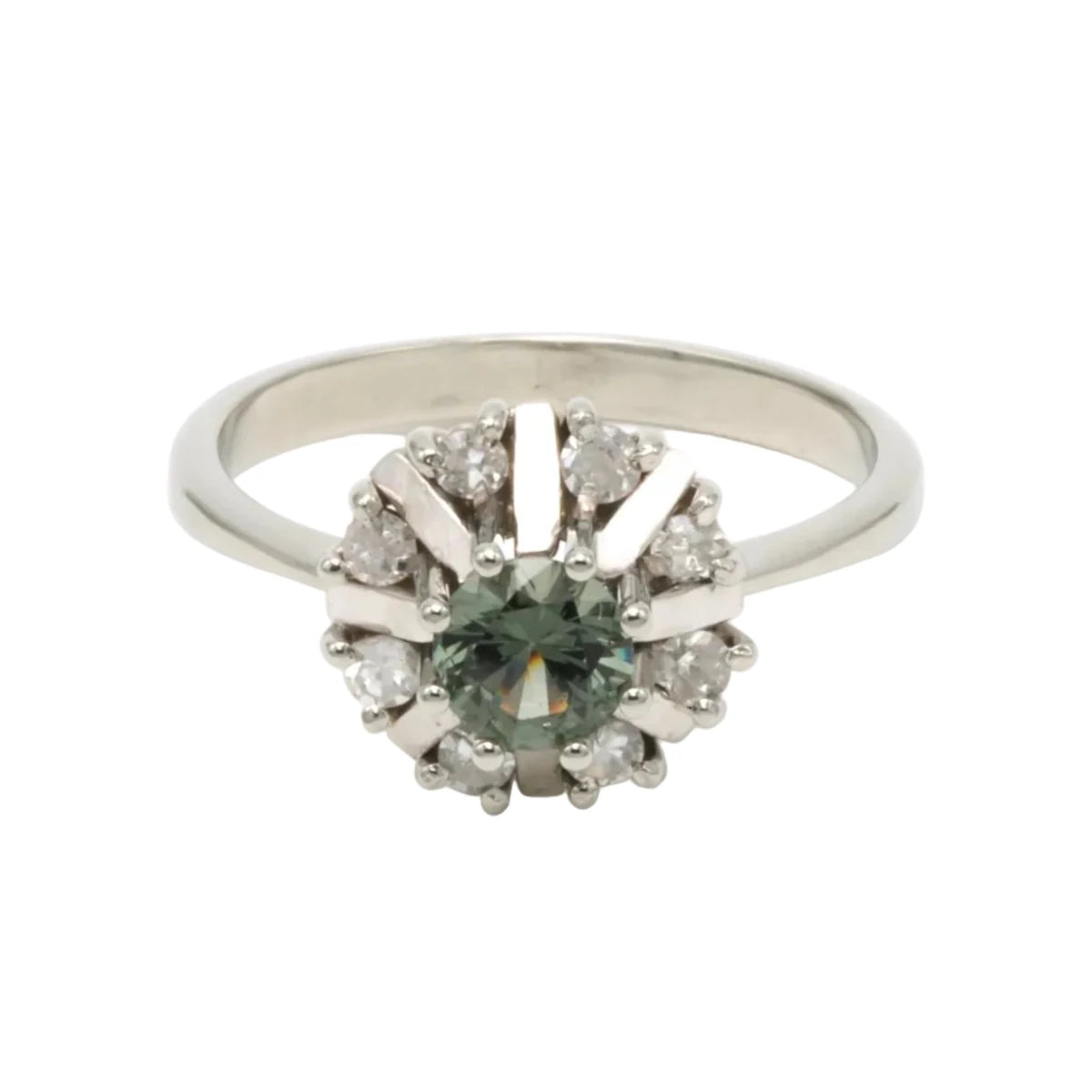 Bague Marguerite en or blanc, tourmaline et diamants - Castafiore