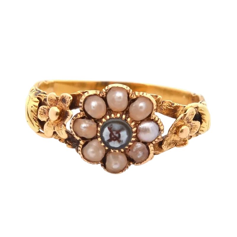 Bague Marguerite en or jaune, agate et perles - Castafiore
