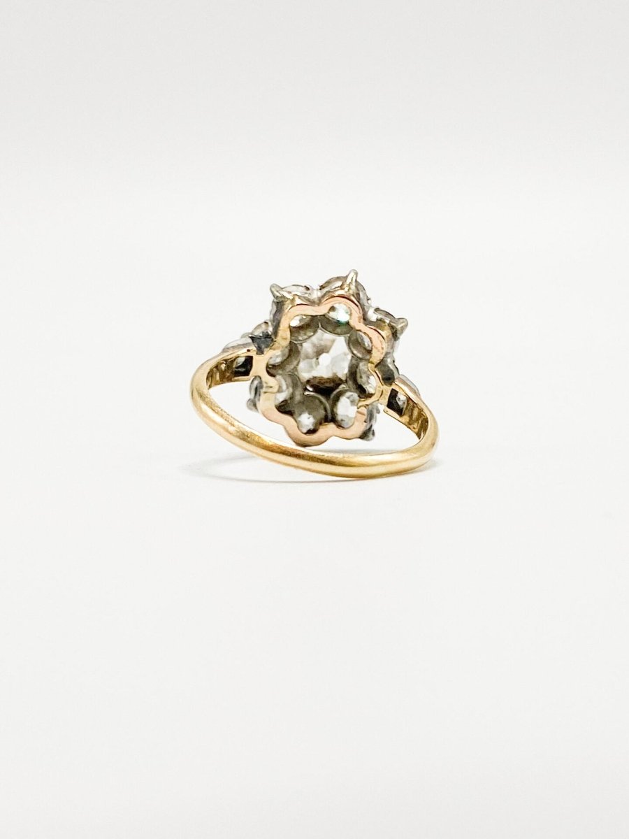Bague Marguerite en or jaune, argent et diamants - Castafiore