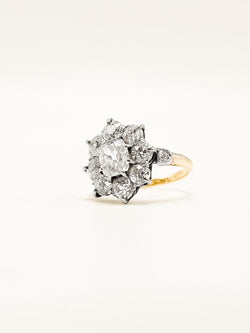 Bague Marguerite en or jaune, argent et diamants - Castafiore