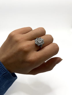 Bague Marguerite en or jaune, argent et diamants - Castafiore