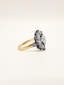 Bague Marguerite en or jaune, argent et diamants - Castafiore