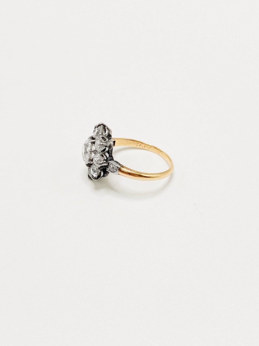 Bague Marguerite en or jaune, argent et diamants - Castafiore