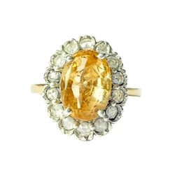 Bague Marguerite en or jaune, argent, saphir et diamants - Castafiore