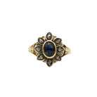 Bague Marguerite en or jaune, argent, saphir et diamants - Castafiore