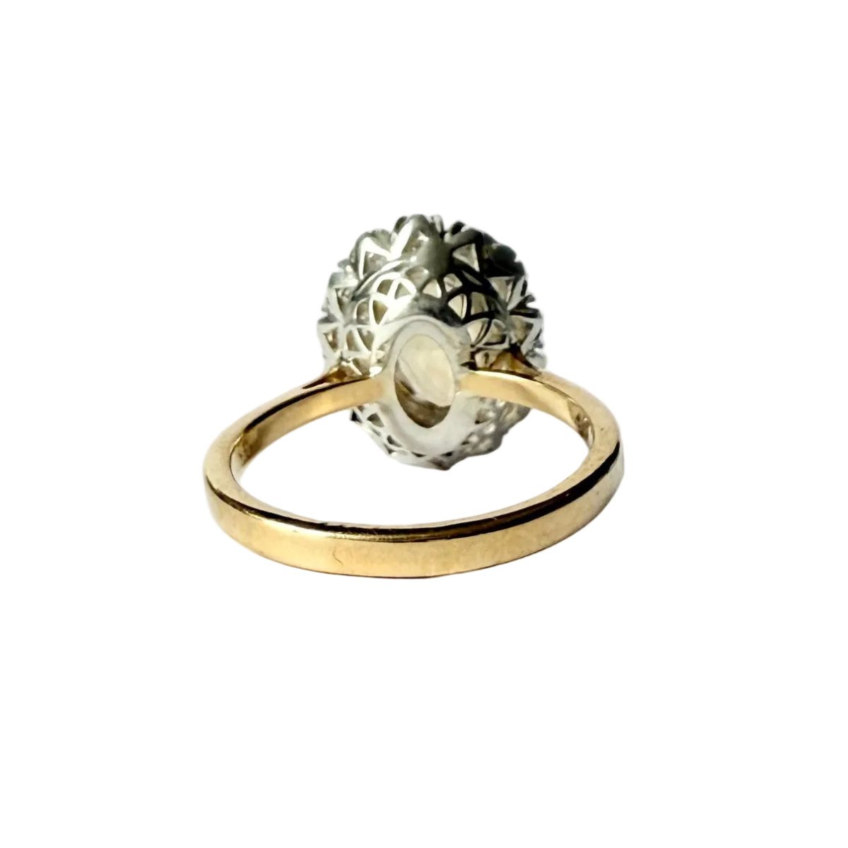 Bague Marguerite en or jaune, argent, saphir et diamants - Castafiore