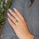 Bague Marguerite en or jaune, émeraude et diamant - Castafiore