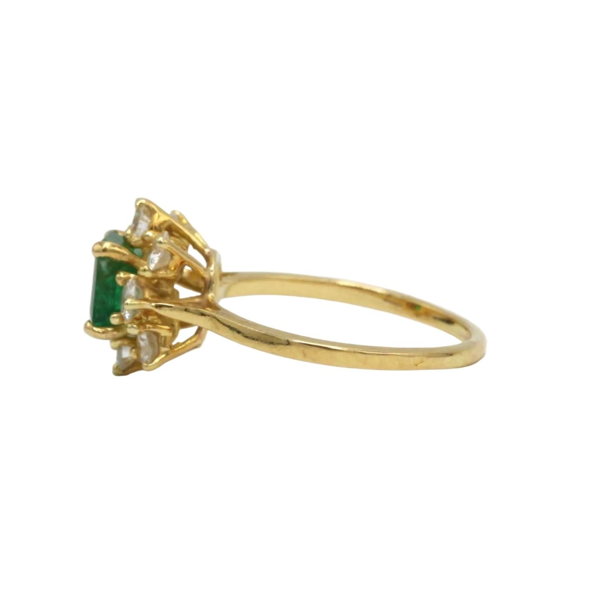 Bague Marguerite en or jaune, émeraude et diamants - Castafiore