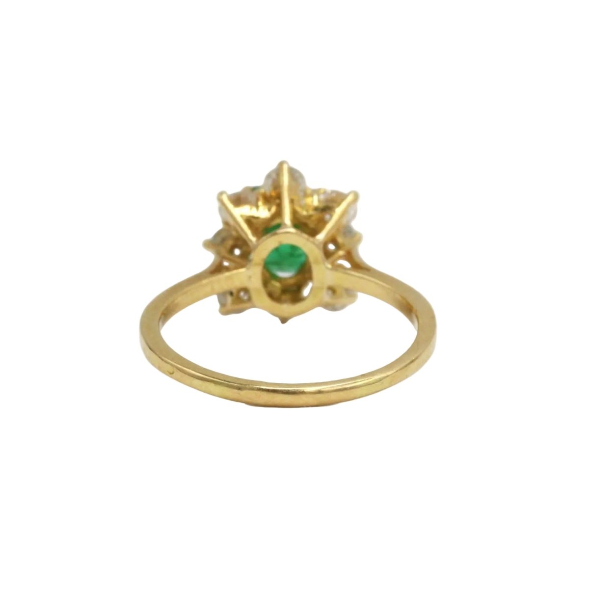 Bague Marguerite en or jaune, émeraude et diamants - Castafiore