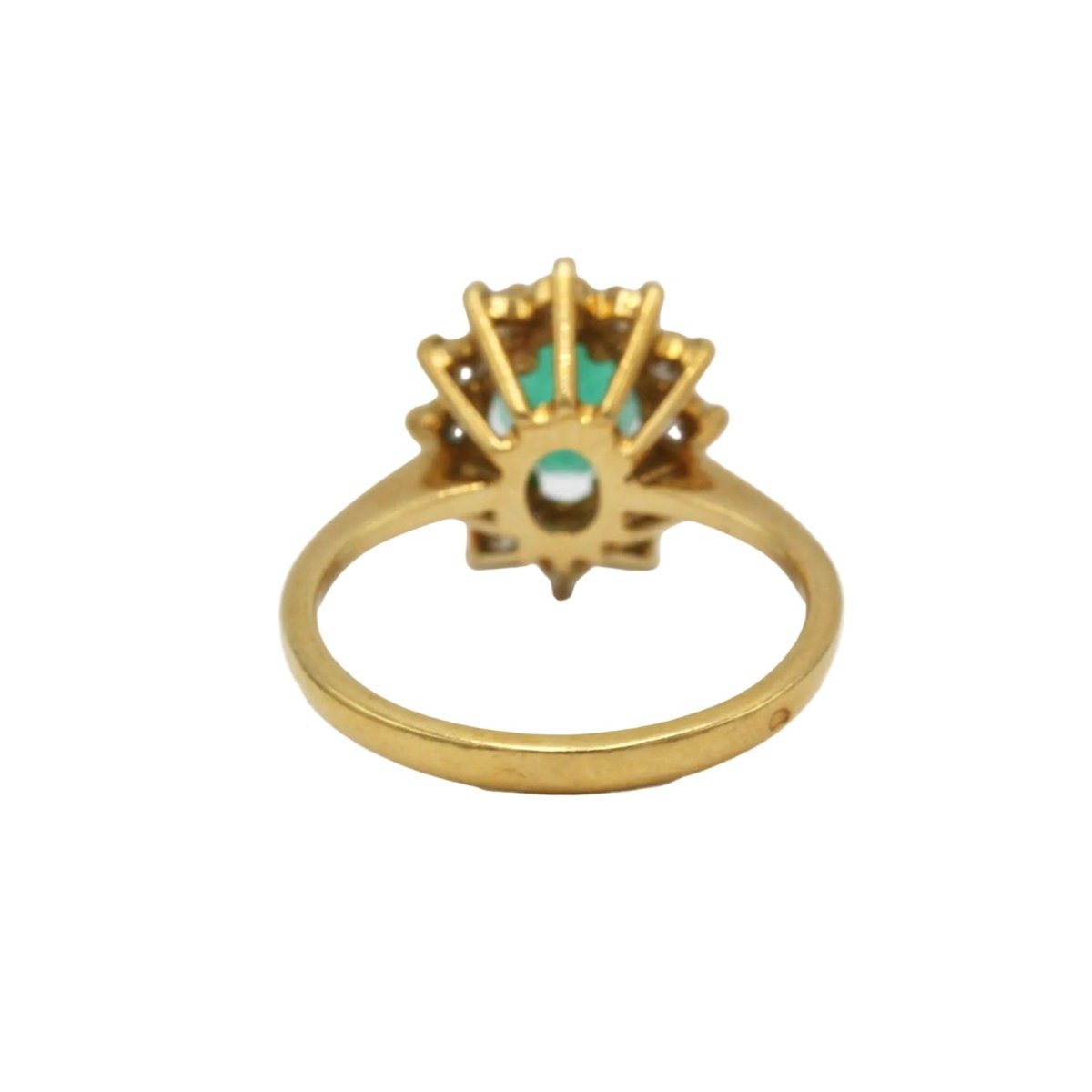 Bague Marguerite en or jaune, émeraude et diamants - Castafiore