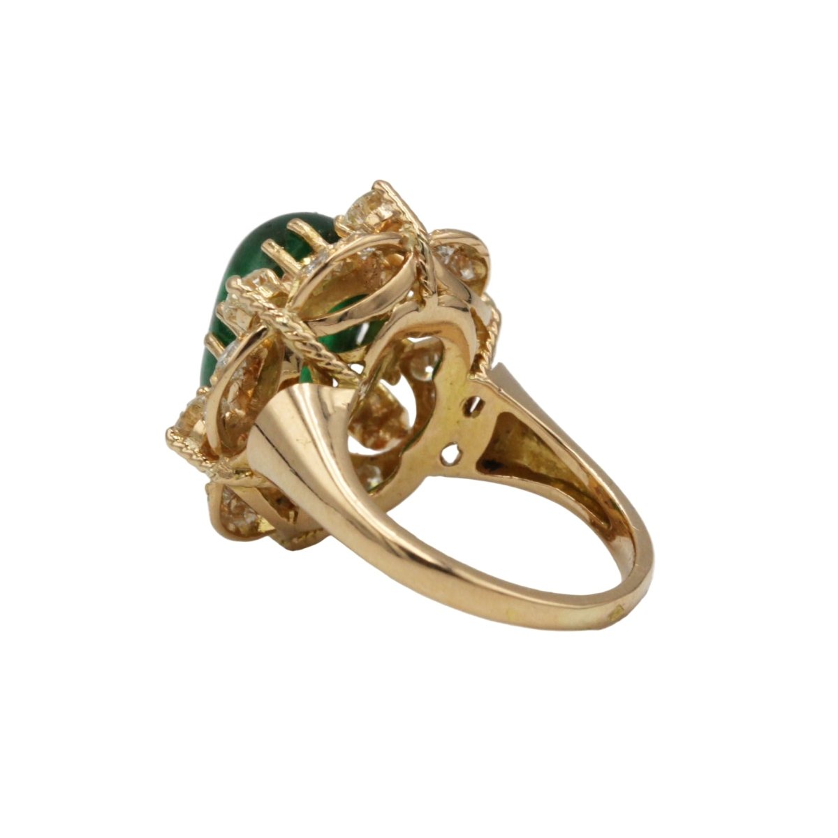 Bague Marguerite en or jaune, émeraude et diamants - Castafiore