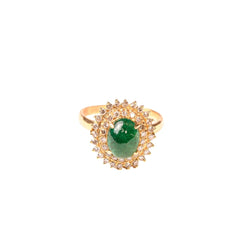 Bague Marguerite en or jaune, émeraude et diamants - Castafiore