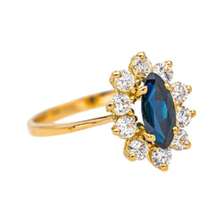 Bague Marguerite en or jaune, émeraude et diamants - Castafiore