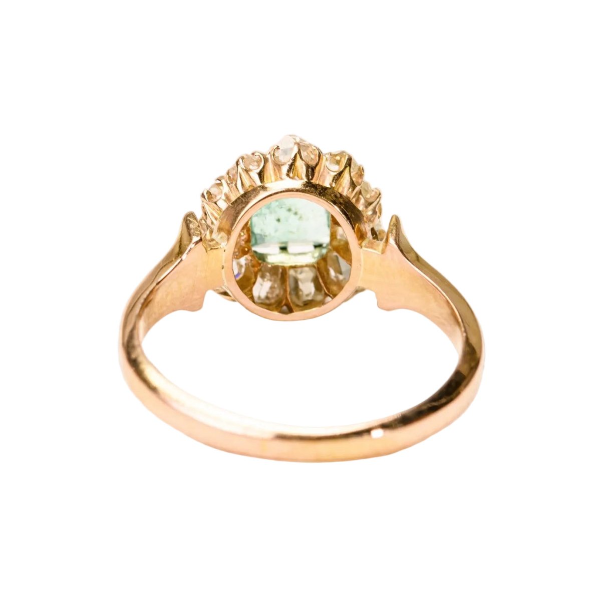 Bague Marguerite en or jaune, émeraude et diamants - Castafiore