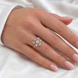 Bague Marguerite en or jaune et diamants - Castafiore