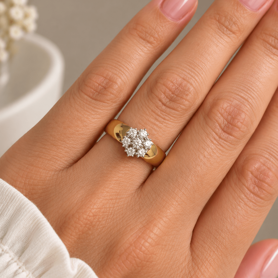 Bague Marguerite en or jaune et diamants - Castafiore