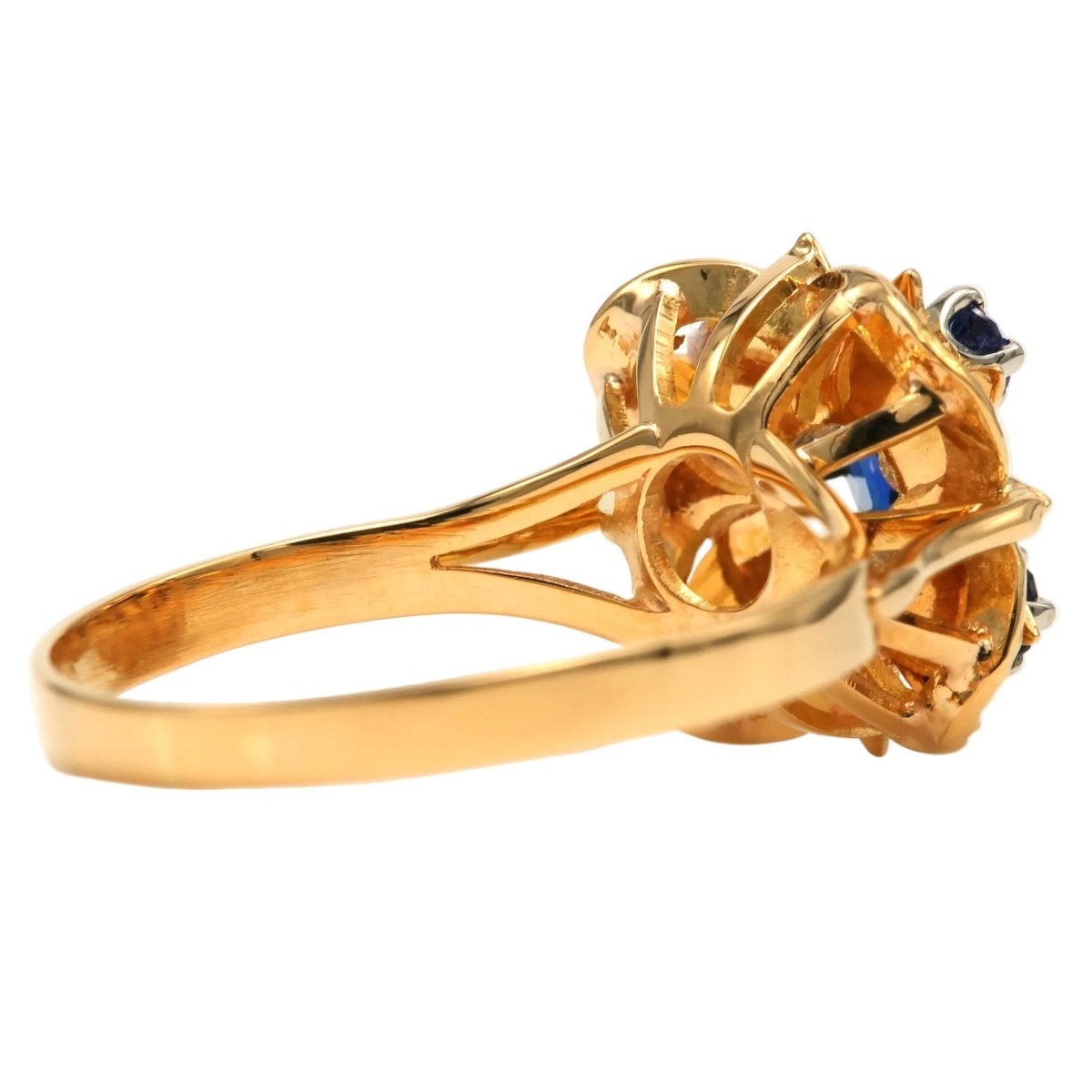 Bague Marguerite en or jaune et saphirs - Castafiore