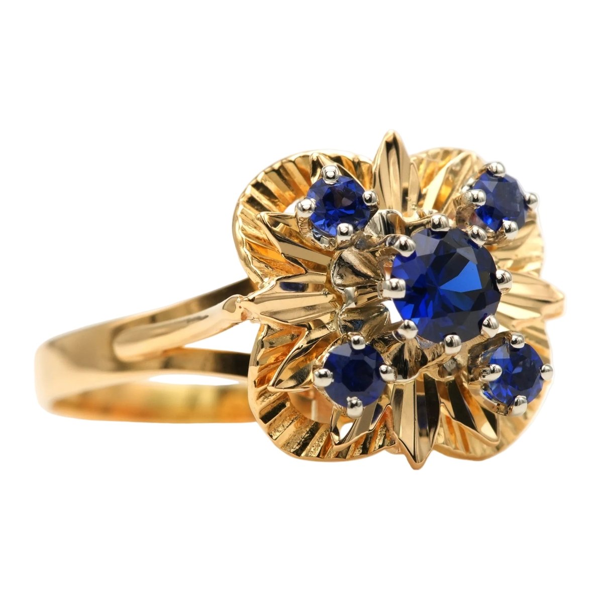 Bague Marguerite en or jaune et saphirs - Castafiore