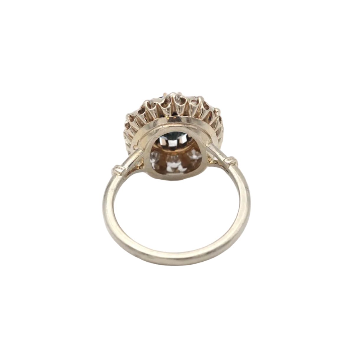 Bague Marguerite en or jaune, or blanc, saphir, et diamants - Castafiore