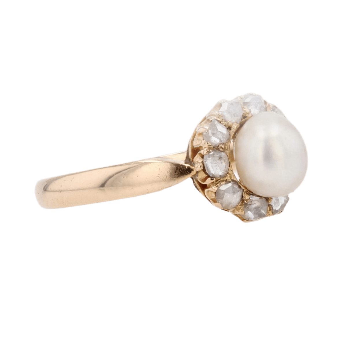 Bague Marguerite en or jaune, perle et diamants - Castafiore