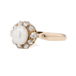 Bague Marguerite en or jaune, perle et diamants - Castafiore