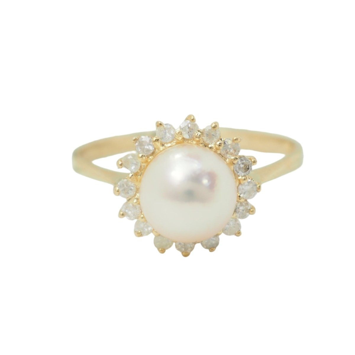 Bague Marguerite en or jaune, perle et diamants - Castafiore