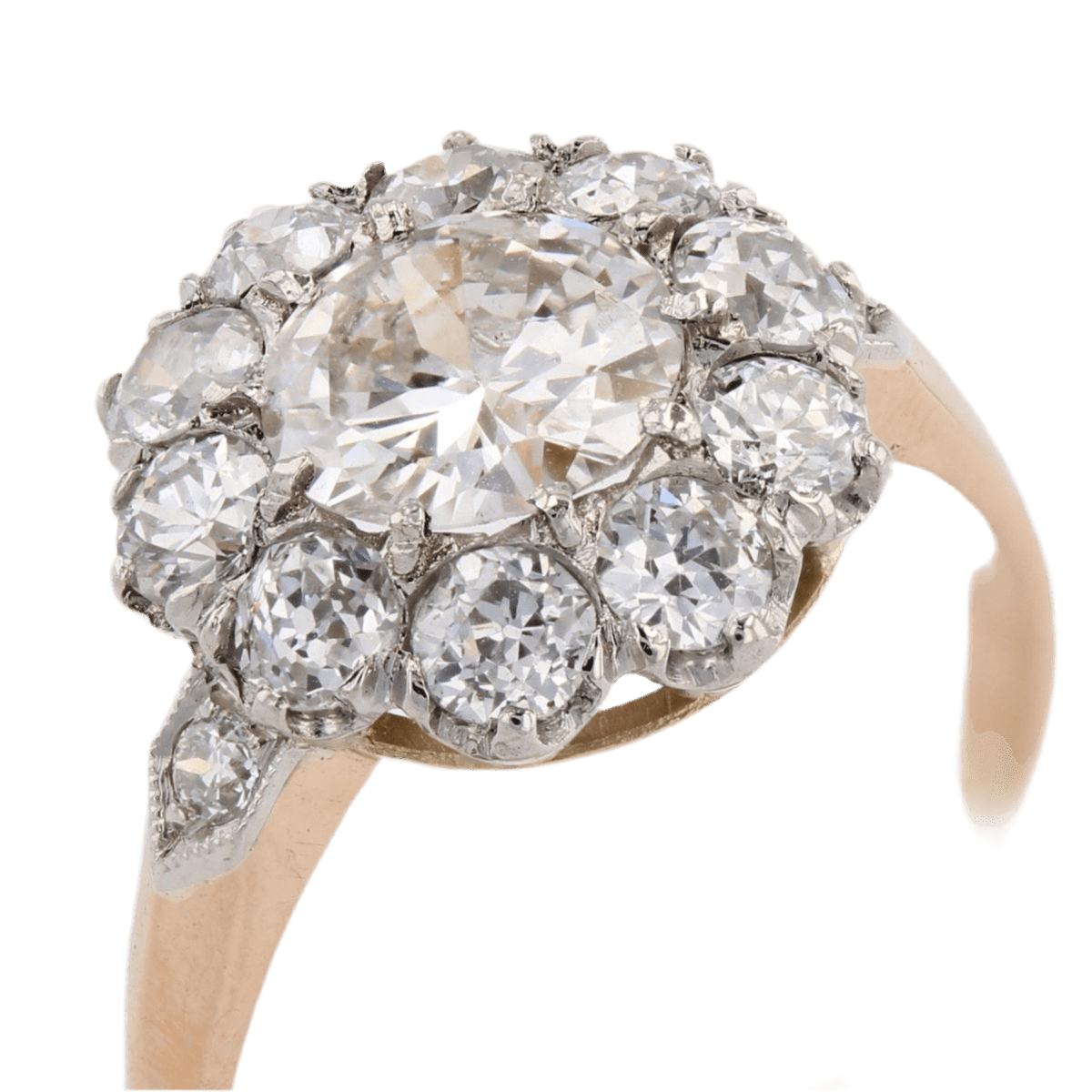 Bague Marguerite en or jaune, platine et diamants - Castafiore