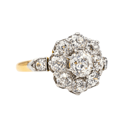 Bague Marguerite en or jaune, platine et diamants - Castafiore