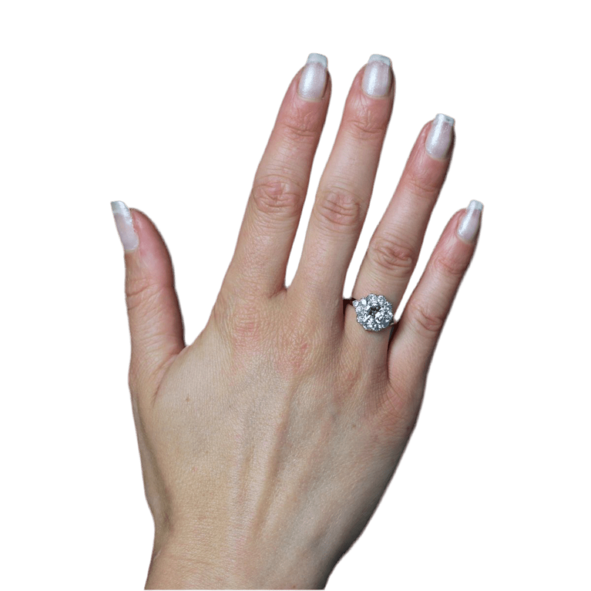 Bague Marguerite en or jaune, platine et diamants - Castafiore