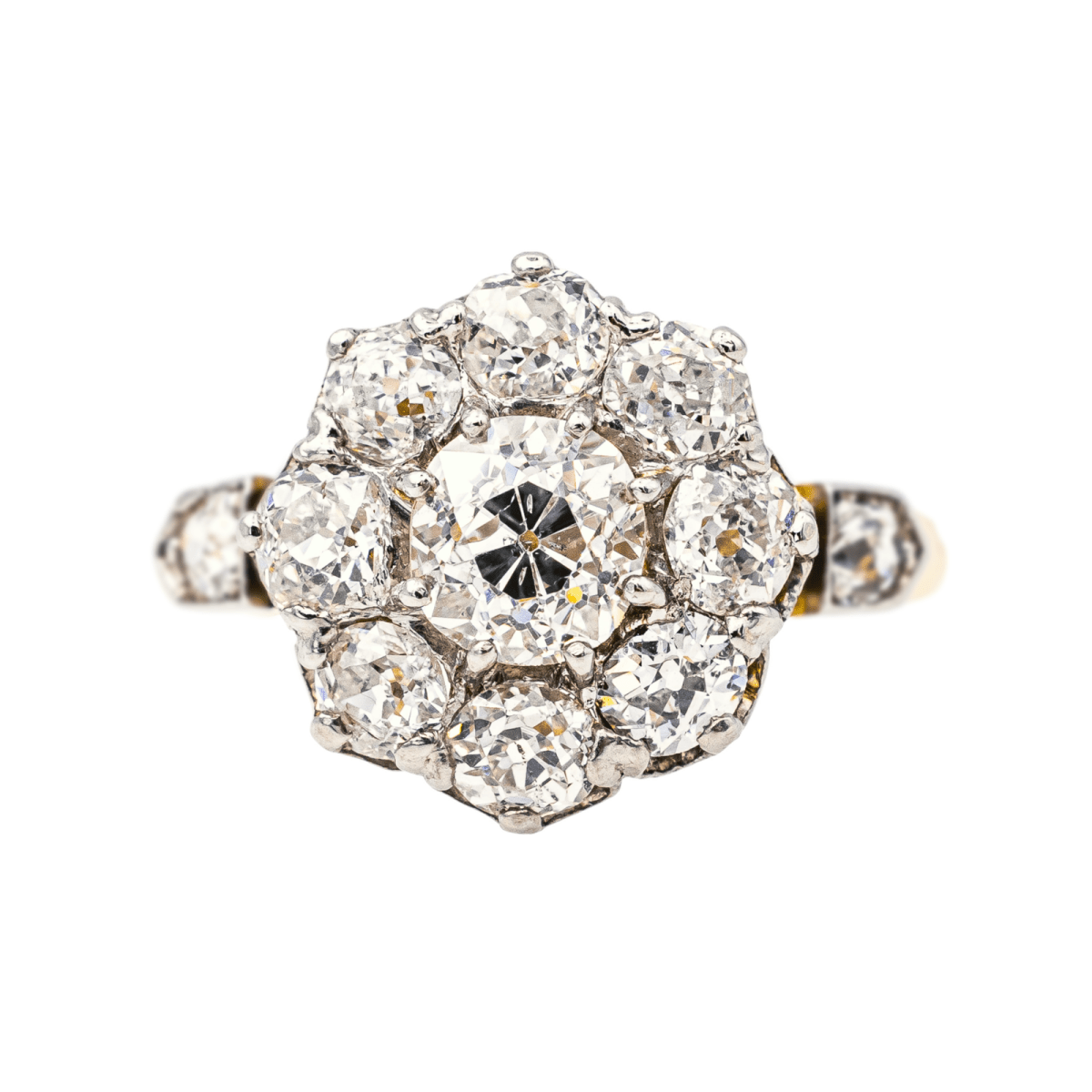 Bague Marguerite en or jaune, platine et diamants - Castafiore