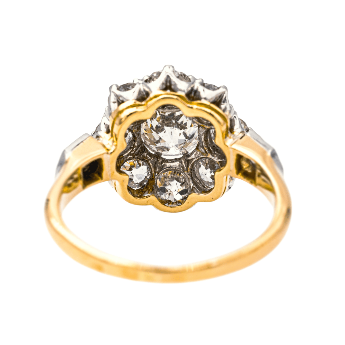 Bague Marguerite en or jaune, platine et diamants - Castafiore