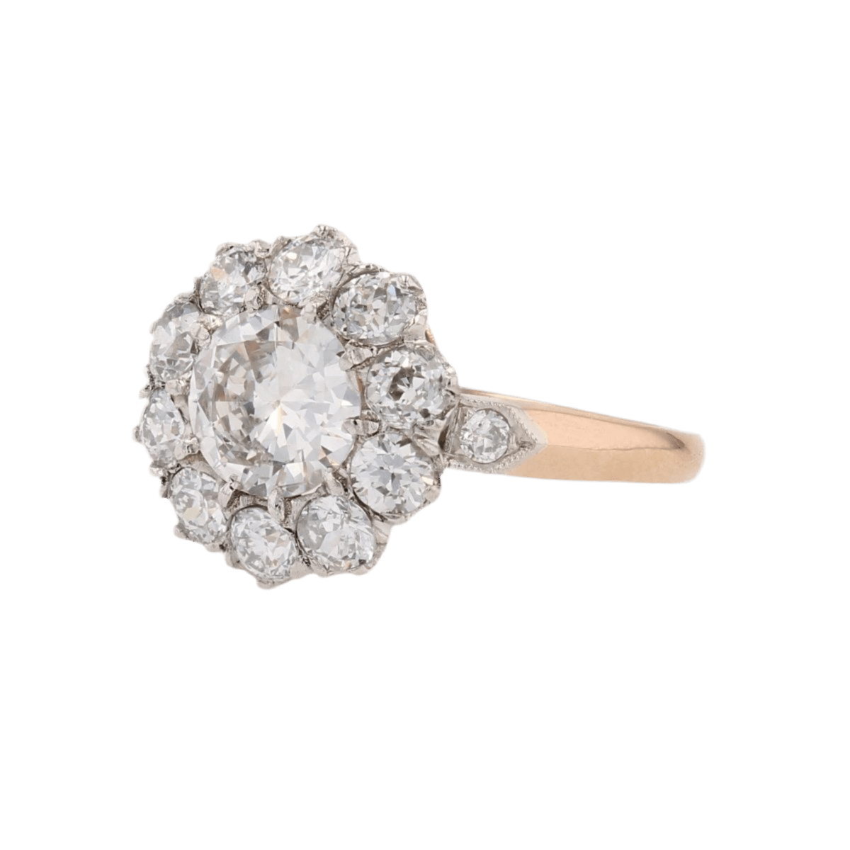 Bague Marguerite en or jaune, platine et diamants - Castafiore