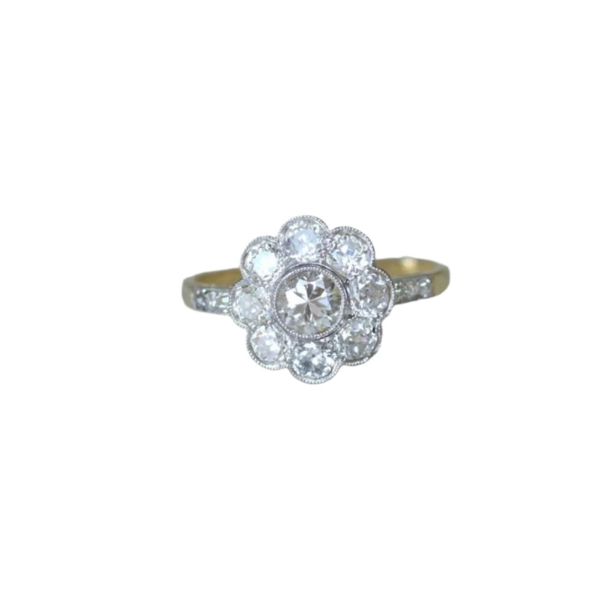 Bague Marguerite en or jaune, platine et diamants - Castafiore