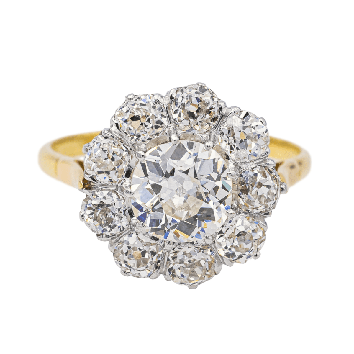 Bague Marguerite en or jaune, platine et diamants - Castafiore