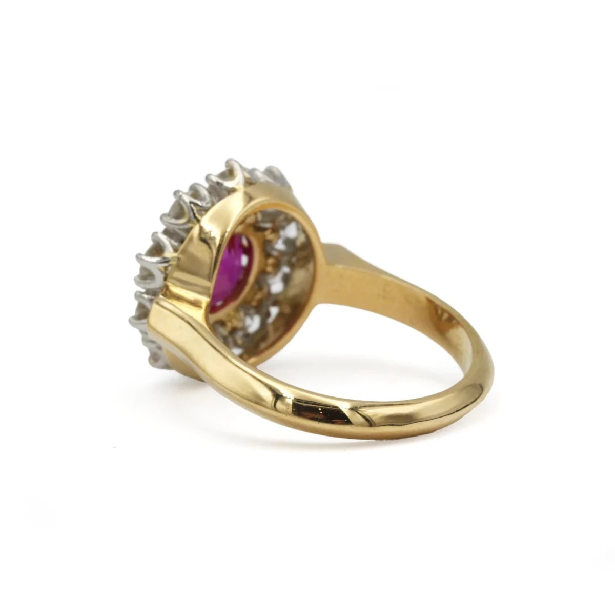 Bague Marguerite en or jaune, platine, rubis et diamants - Castafiore