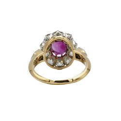 Bague Marguerite en or jaune, platine, rubis et diamants - Castafiore