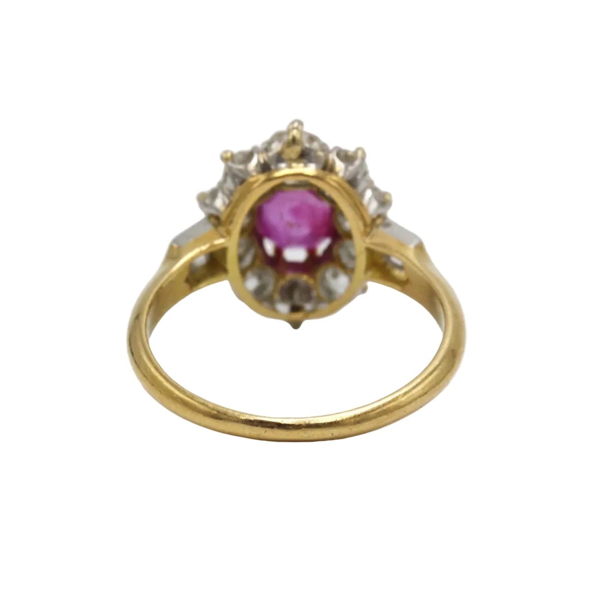 Bague Marguerite en or jaune, platine, rubis et diamants - Castafiore
