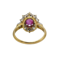 Bague Marguerite en or jaune, platine, rubis et diamants - Castafiore