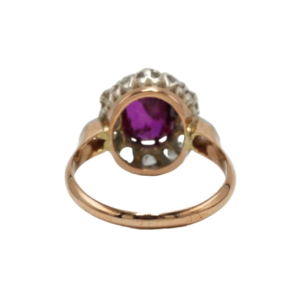 Bague Marguerite en or jaune, platine, rubis et diamants - Castafiore