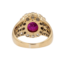 Bague Marguerite en or jaune, rubis et diamants - Castafiore
