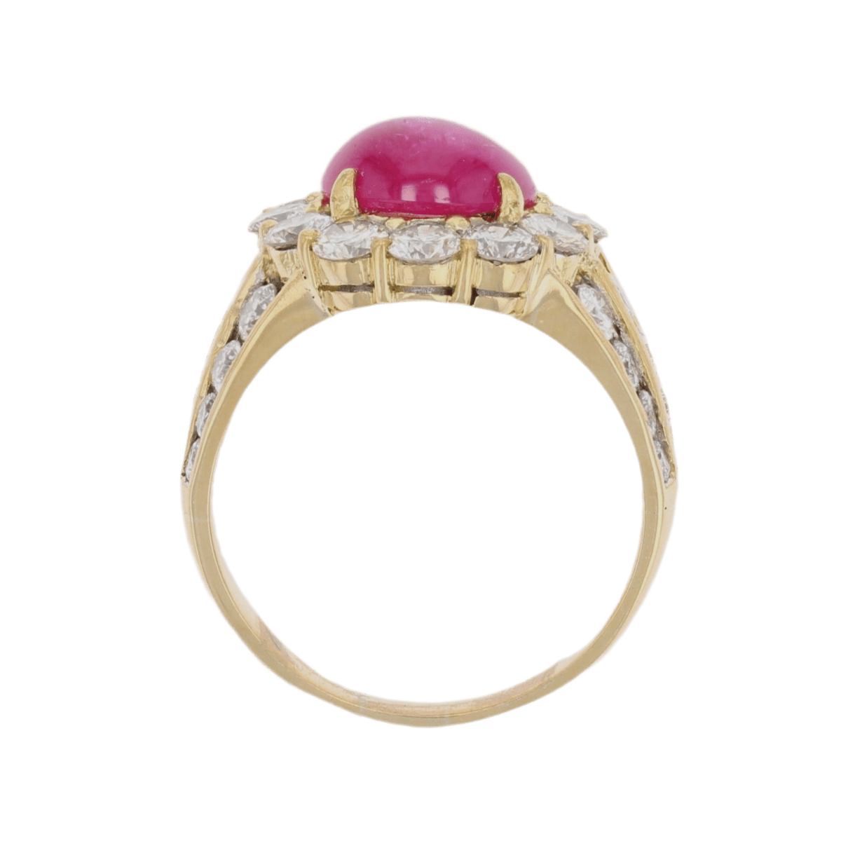 Bague Marguerite en or jaune, rubis et diamants - Castafiore