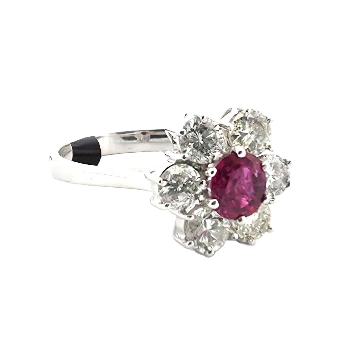 Bague Marguerite en or jaune, rubis et diamants - Castafiore