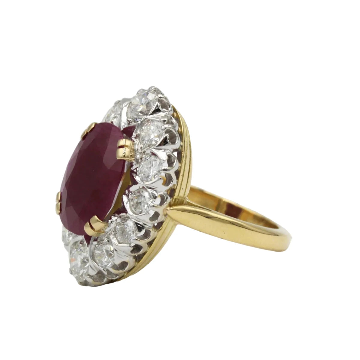 Bague Marguerite en or jaune, rubis et diamants - Castafiore