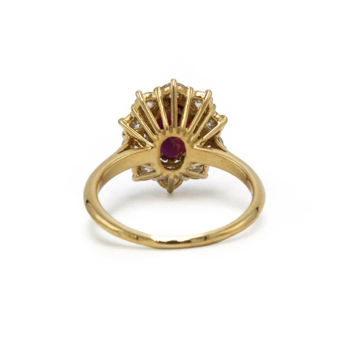 Bague Marguerite en or jaune, rubis et diamants - Castafiore